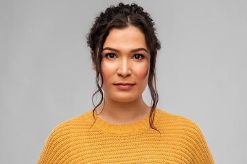 Image showing portrait of young woman with pierced nose