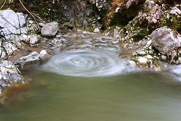 Image showing vortex forming on a mountain stream