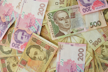 Image showing different Ukrainian money in cash