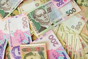 Image showing different Ukrainian money in cash