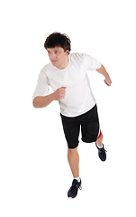 Image showing Running young man in the studio