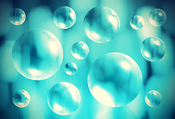 Image showing Abstract background with transparent 3d bubbles