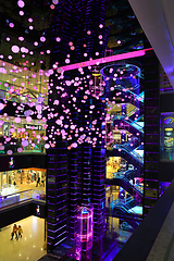 Image showing Futuristic design of the atrium in the shopping center European 