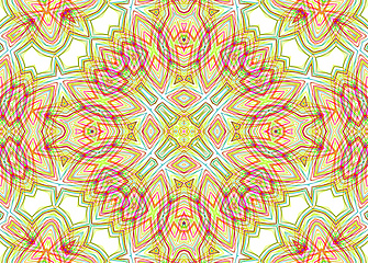 Image showing Abstract pattern from bright colorful lines on white