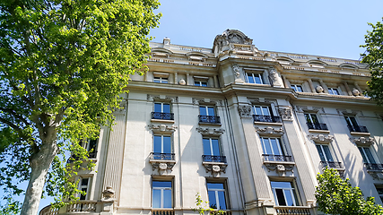 Image showing Facade of typical building in Paris