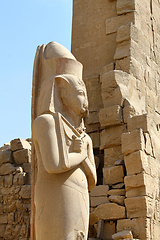 Image showing Statue of pharaoh Ramses II situated at Karnak Temple, Luxsor, E