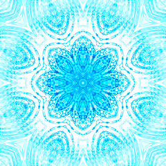 Image showing Abstract blue and white concentric pattern