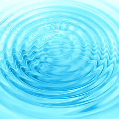 Image showing Abstract blue circular water ripples