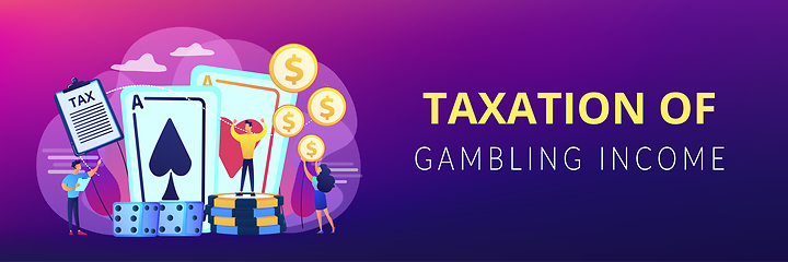 Image showing Gambling income concept banner header.