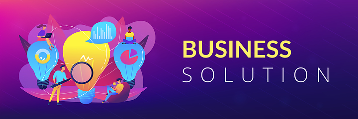 Image showing Business solution concept banner header.