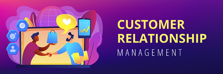 Image showing Customer Relationship Management concept banner header.