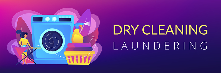 Image showing Dry cleaning and laundering concept banner header.