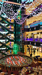 Image showing Futuristic design of the atrium in the shopping center European 