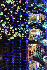 Image showing Futuristic design of the atrium in the shopping center European 