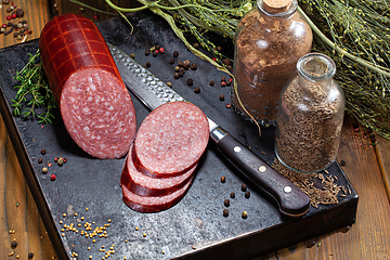 Image showing Sausage And Spices