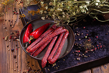 Image showing Sausage And Spices