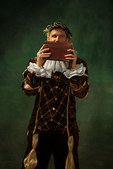 Image showing Medieval young man in old-fashioned costume