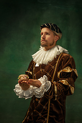 Image showing Medieval young man in old-fashioned costume