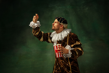 Image showing Medieval young man in old-fashioned costume