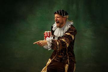 Image showing Medieval young man in old-fashioned costume