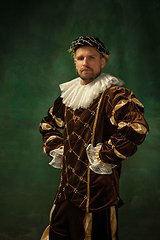 Image showing Medieval young man in old-fashioned costume