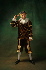 Image showing Medieval young man in old-fashioned costume