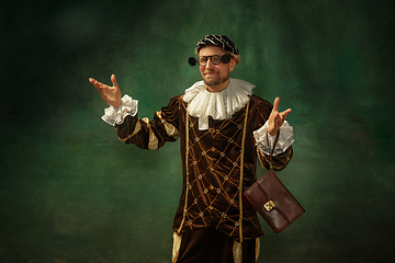 Image showing Medieval young man in old-fashioned costume