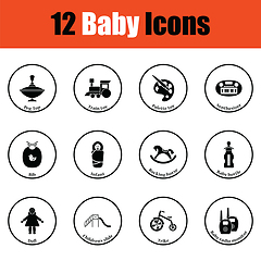 Image showing Set of baby icons