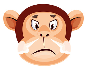 Image showing Monkey is felling angry, illustration, vector on white backgroun