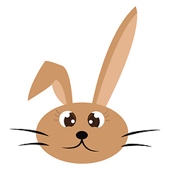 Image showing A sad brown rabbit vector or color illustration