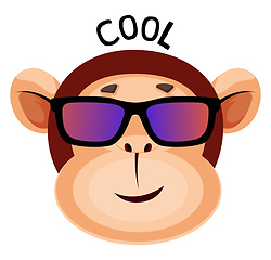 Image showing Monkey is feeling cool, illustration, vector on white background