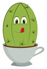 Image showing Cactus in a cup vector or color illustration