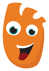 Image showing Happy orange monster vector or color illustration