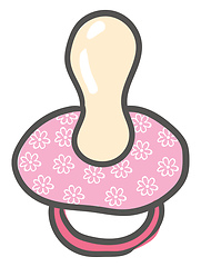 Image showing Pink floral nipple for baby illustration vector on white backgro