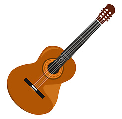 Image showing A beautiful guitar vector or color illustration