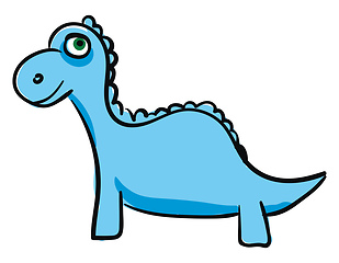 Image showing Blue dinosaur vector or color illustration