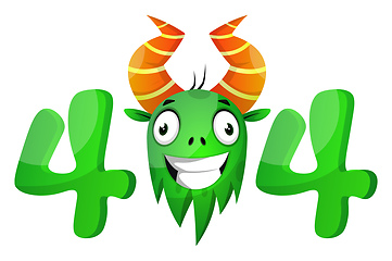 Image showing Monster 404 error, illustration, vector on white background.