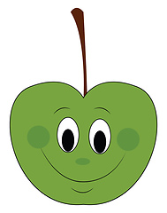 Image showing Happy green apple vector illustration 