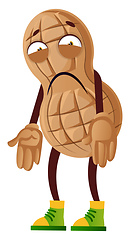 Image showing Peanut feeling tired, illustration, vector on white background.