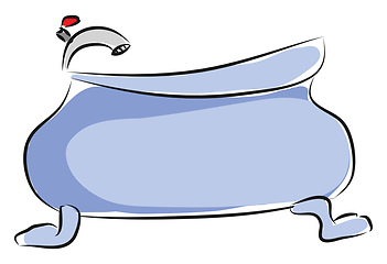 Image showing Blue bathtub vector illustration 