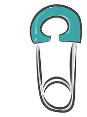 Image showing Blue safety pin vector or color illustration