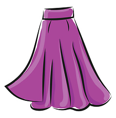 Image showing Clipart of a showcase purple-colored skirt vector or color illus