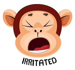 Image showing Monkey is feeling irritated, illustration, vector on white backg