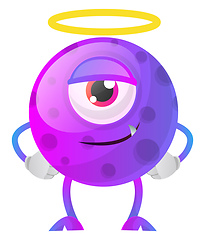 Image showing One eyed purple monster from paradise illustration vector on whi