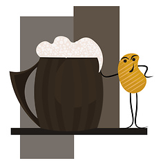 Image showing Emoji of a chip and a cup of beer vector or color illustration