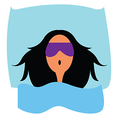 Image showing Sleeping girl illustration vector on white background 
