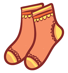 Image showing An orange socks vector or color illustration