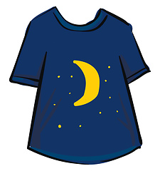 Image showing A trendy blue t-shirt vector or color illustration