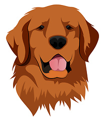 Image showing Golden Retriever illustration vector on white background