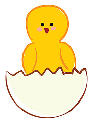 Image showing Chick from egg vector or color illustration